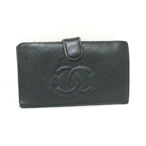 CHANEL - Black Caviar Skin Bifold Wallet Gold hardware - Picture 1 of 13